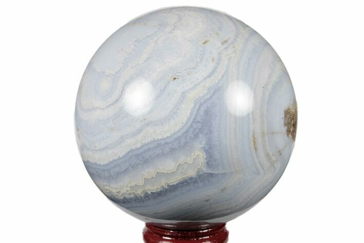 Polished Blue Lace Agate Sphere - Ysterputs Mine, Namibia #188872